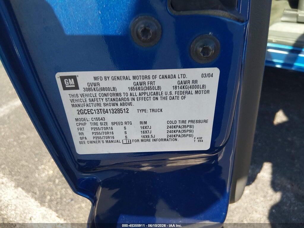 2GCEC13T641328512 2004 CHEVROLET SILVERADO 1500 photo no. 9