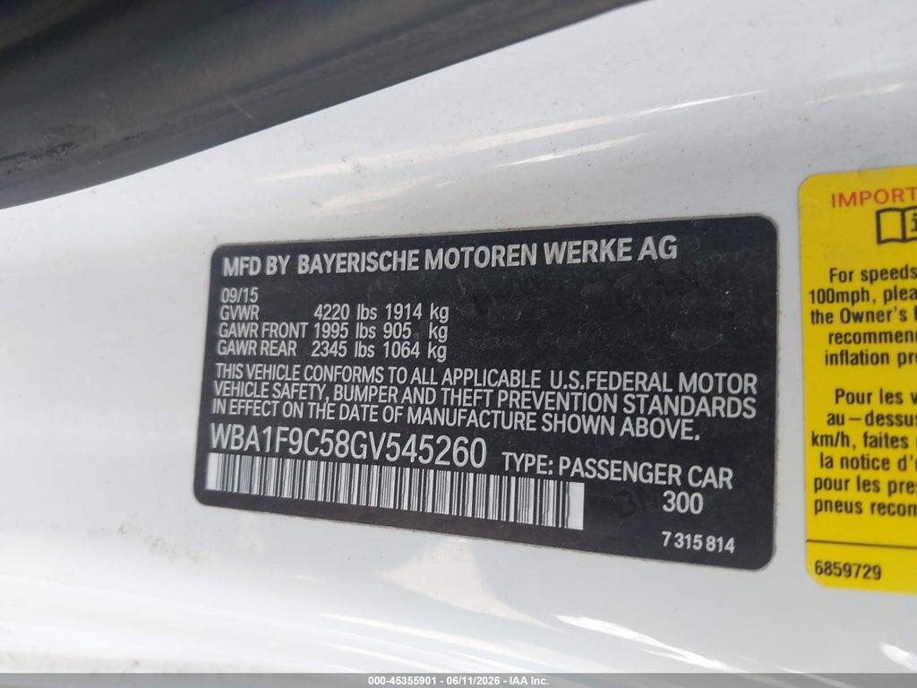 WBA1F9C58GV545260 2016 BMW 228I photo no. 9