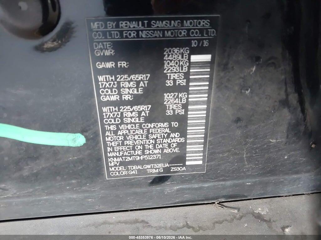 KNMAT2MT9HP512371 2017 NISSAN ROGUE photo no. 9