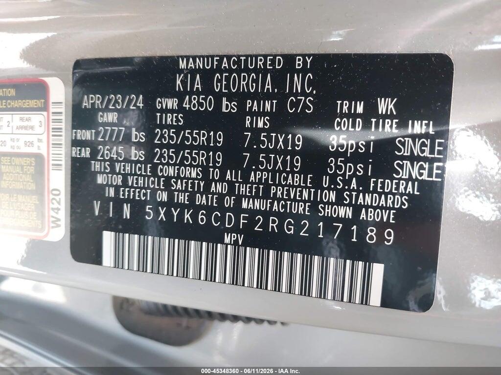5XYK6CDF2RG217189 2024 KIA SPORTAGE photo no. 9