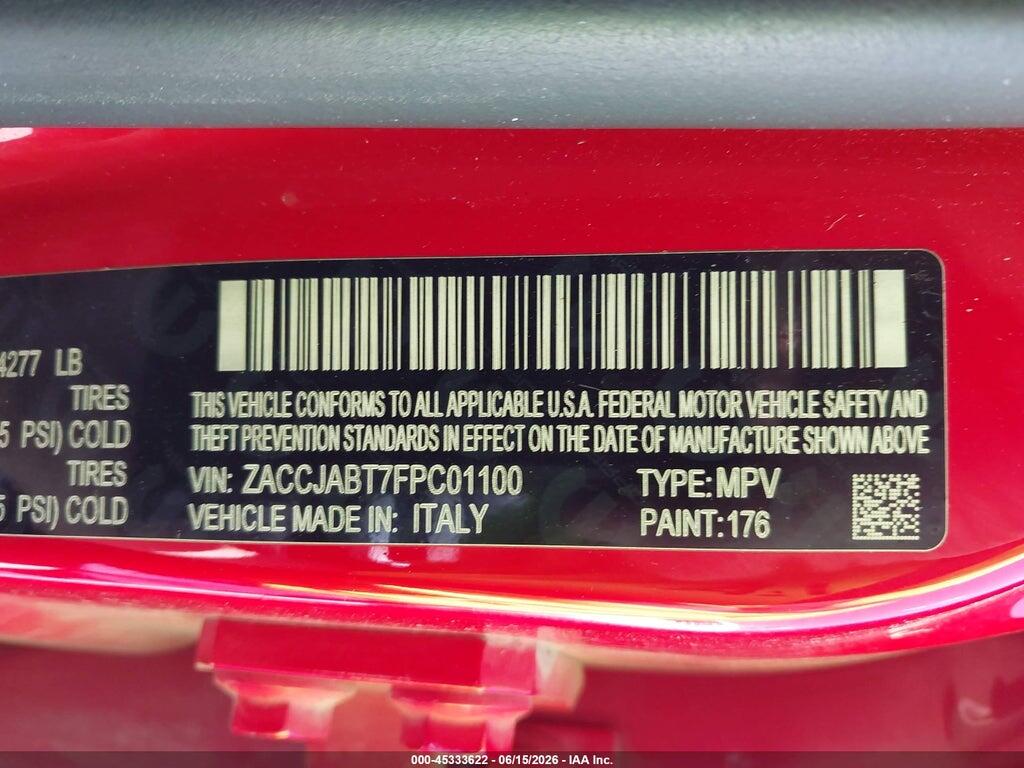 ZACCJABT7FPC01100 2015 JEEP RENEGADE photo no. 9
