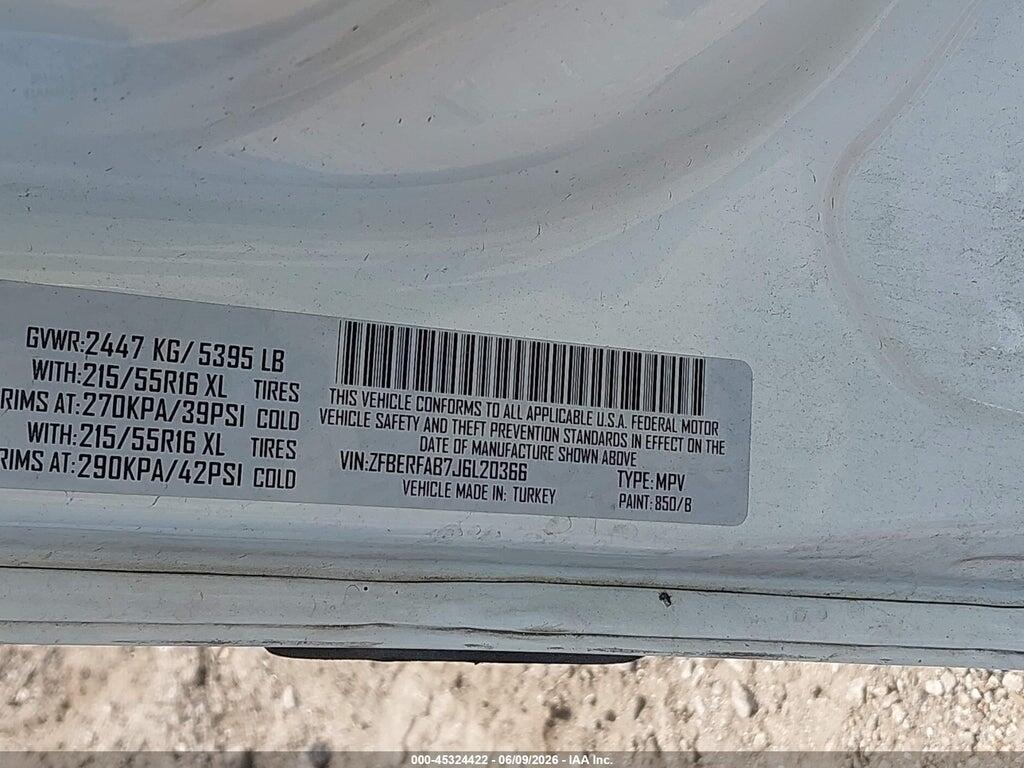 ZFBERFAB7J6L20366 2018 RAM PROMASTER CITY photo no. 9