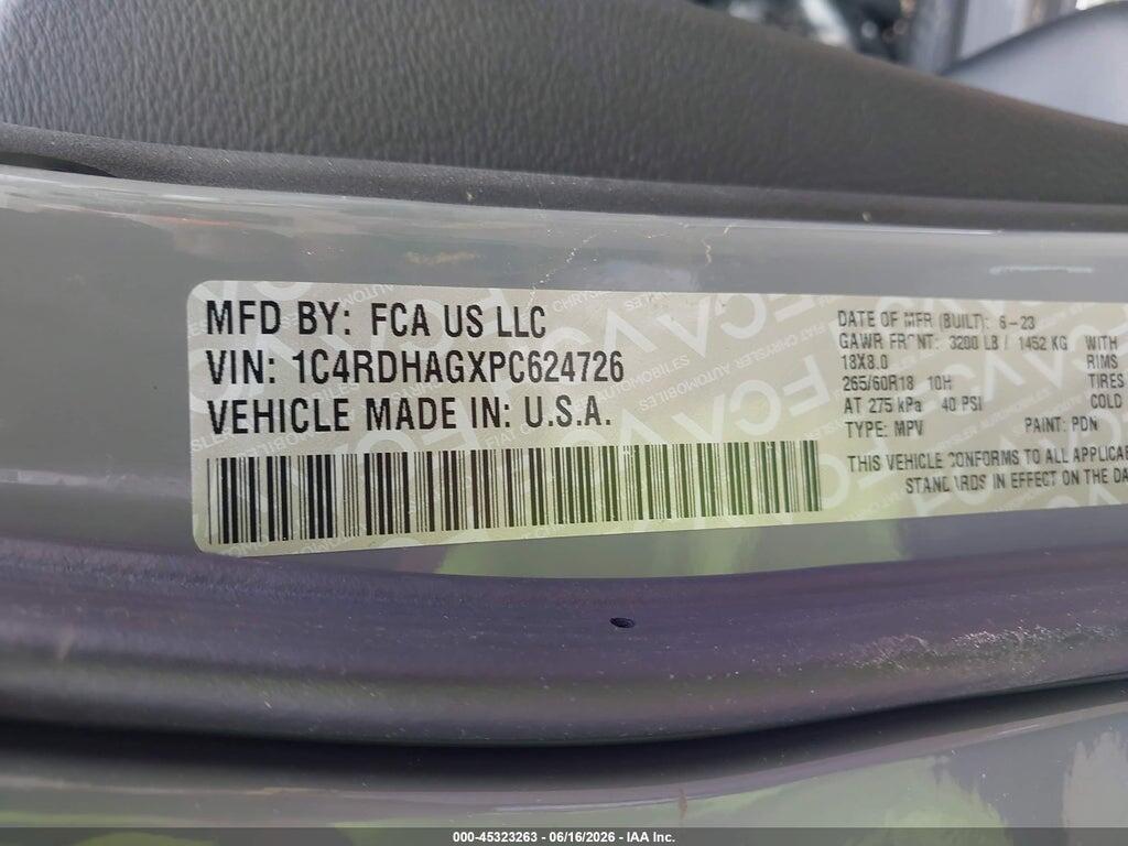 1C4RDHAGXPC624726 2023 DODGE DURANGO photo no. 9