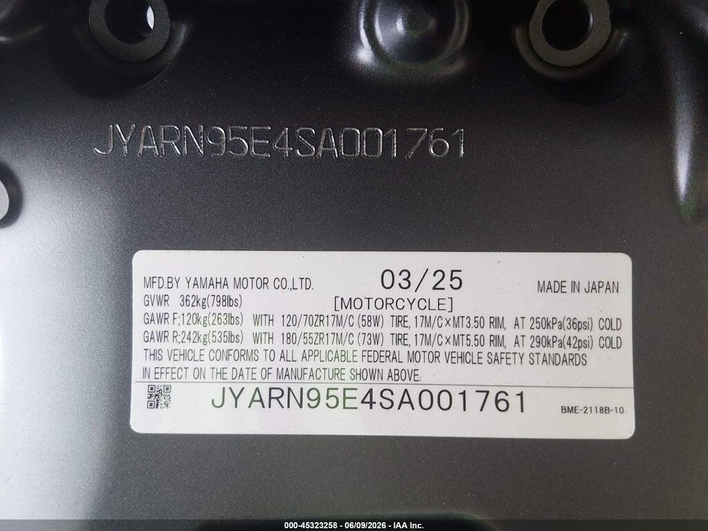 JYARN95E4SA001761 2025 YAMAHA MT09 photo no. 10