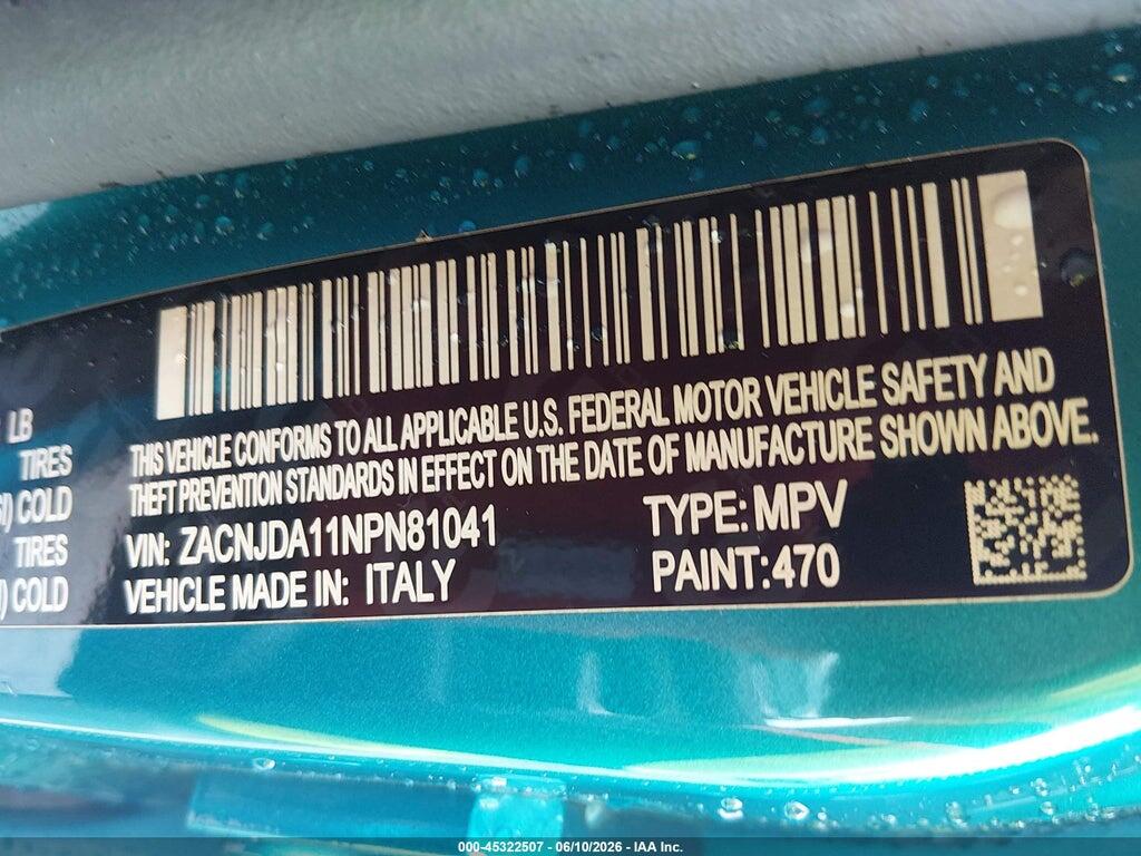 ZACNJDA11NPN81041 2022 JEEP RENEGADE photo no. 9