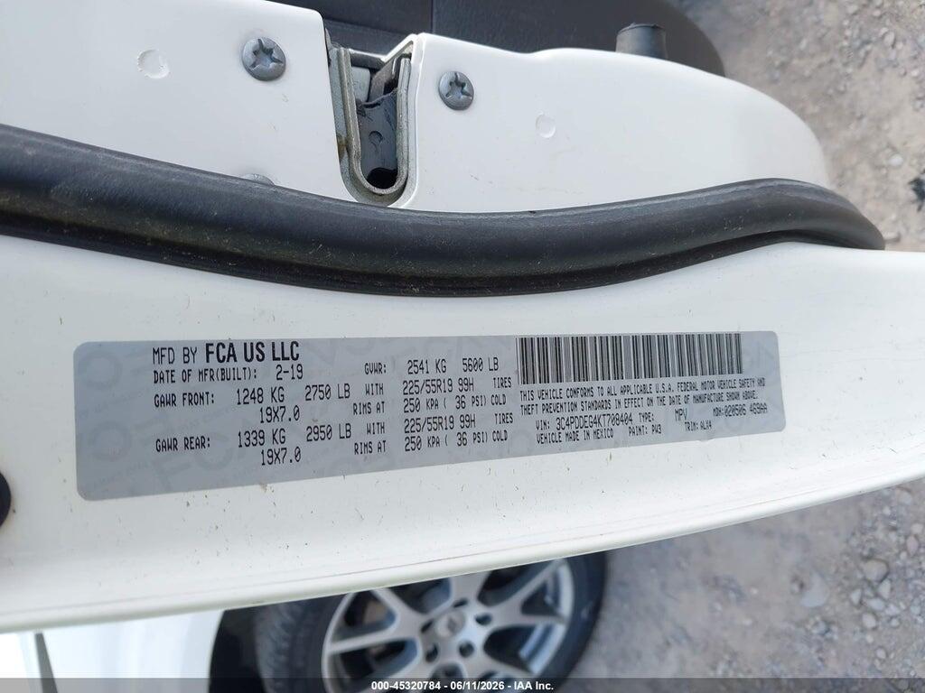3C4PDDEG4KT708404 2019 DODGE JOURNEY photo no. 9