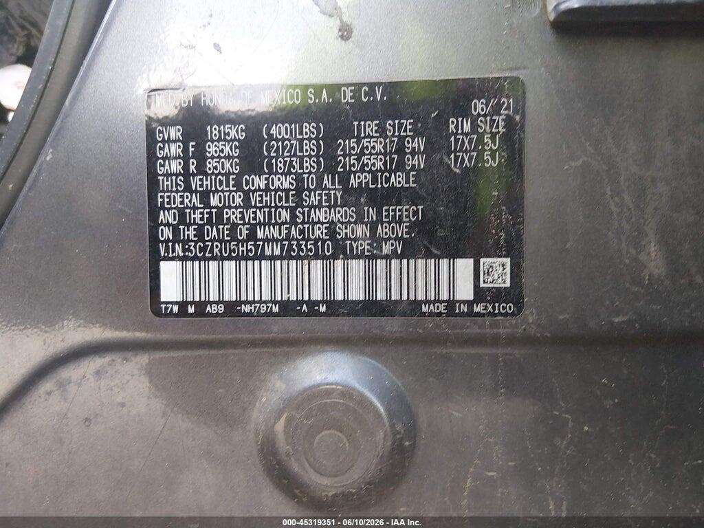 3CZRU5H57MM733510 2021 HONDA HR-V photo no. 9