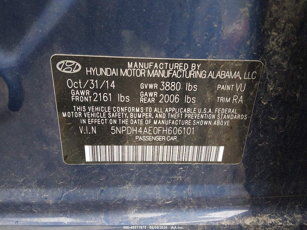 5NPDH4AE0FH606101 2015 HYUNDAI ELANTRA photo no. 9