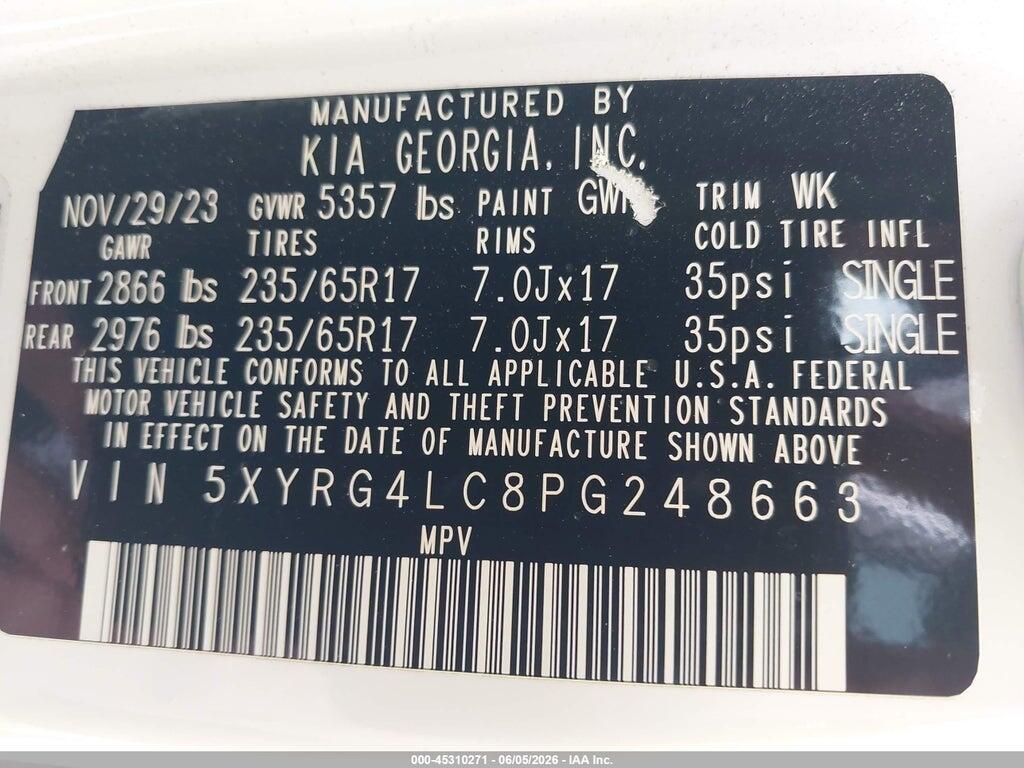 5XYRG4LC8PG248663 2023 KIA SORENTO photo no. 9