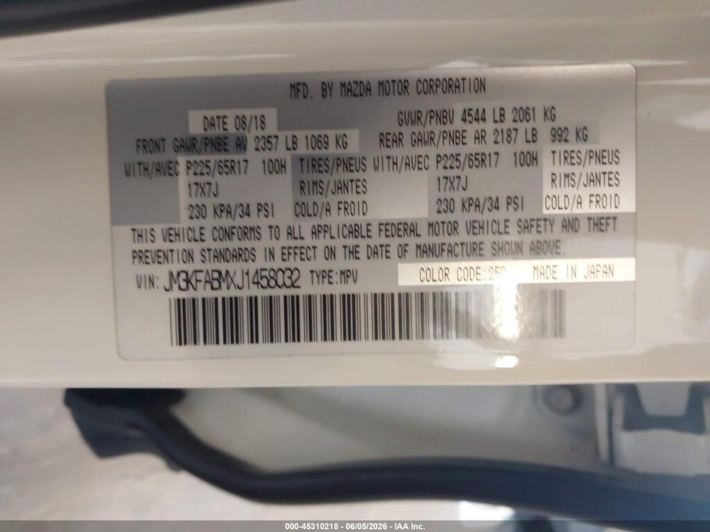 JM3KFABMXJ1458032 2018 MAZDA CX-5 photo no. 9