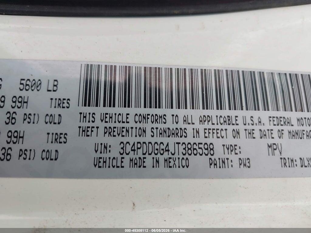 3C4PDDGG4JT386598 2018 DODGE JOURNEY photo no. 9