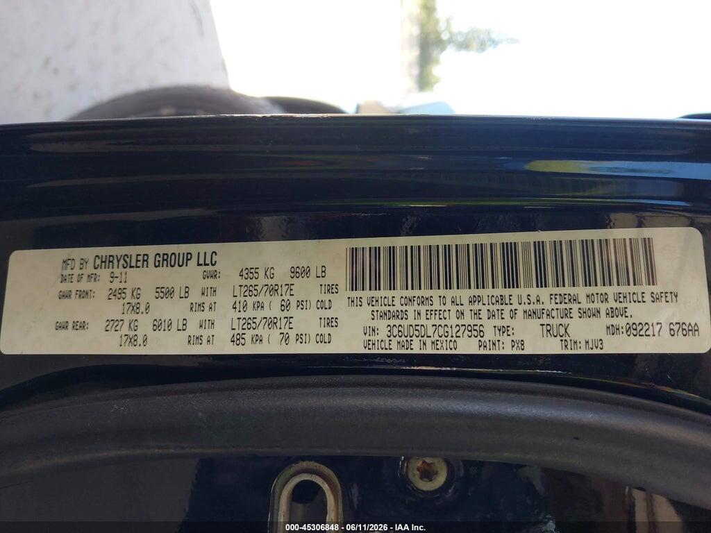 3C6UD5DL7CG127956 2012 RAM 2500 photo no. 9