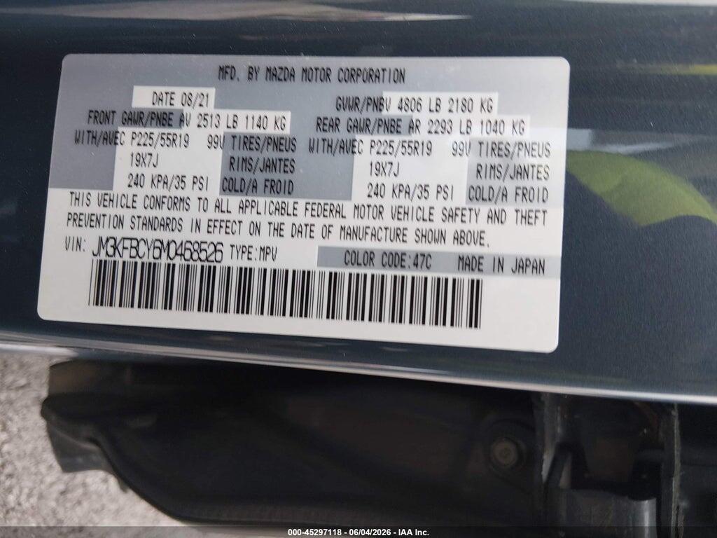 JM3KFBCY6M0468526 2021 MAZDA CX-5 photo no. 9