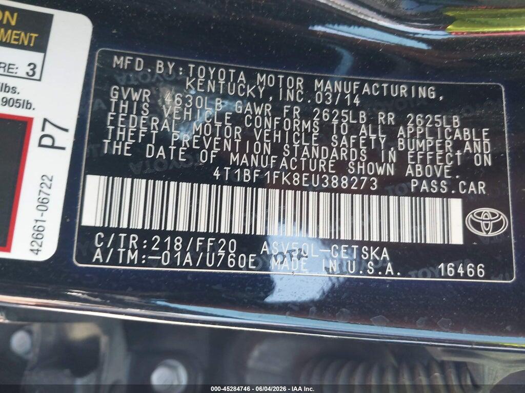 4T1BF1FK8EU388273 2014 TOYOTA CAMRY photo no. 9