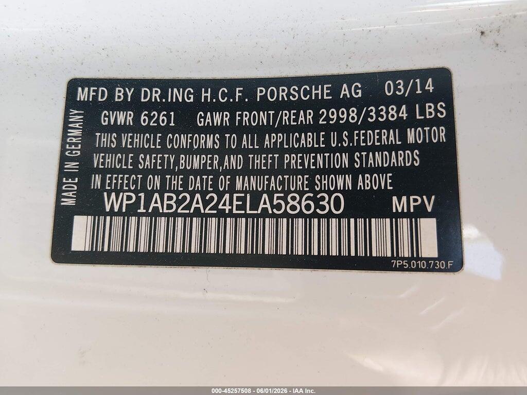 WP1AB2A24ELA58630 2014 PORSCHE CAYENNE photo no. 9