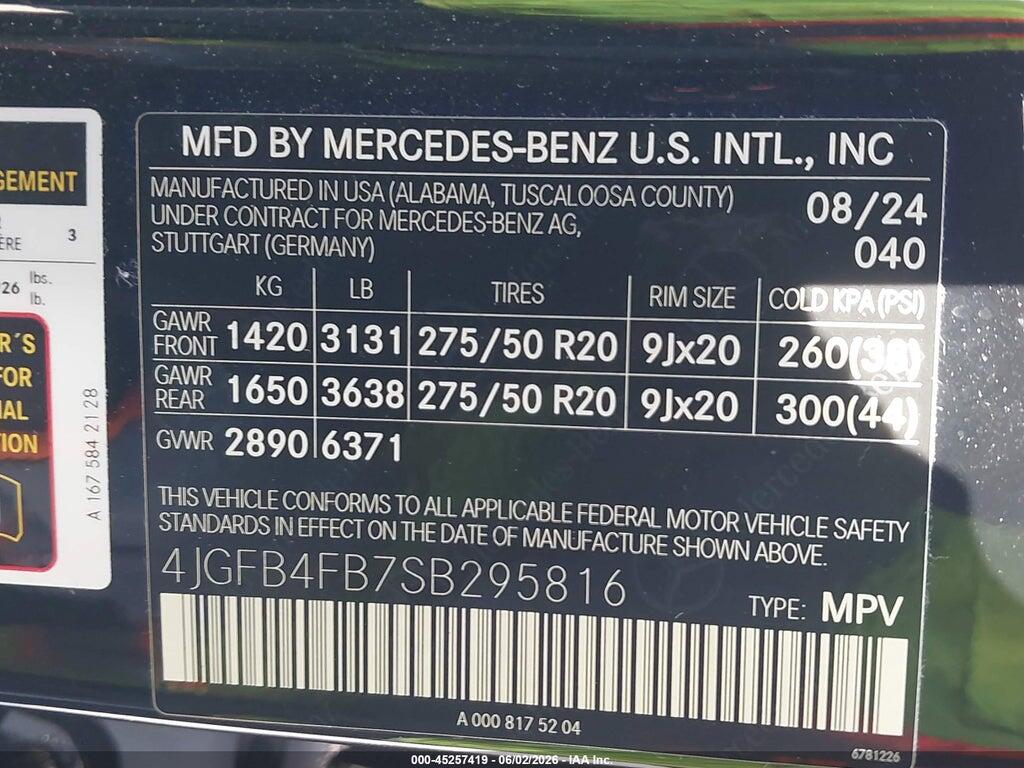 4JGFB4FB7SB295816 2025 MERCEDES-BENZ GLE 350 photo no. 9