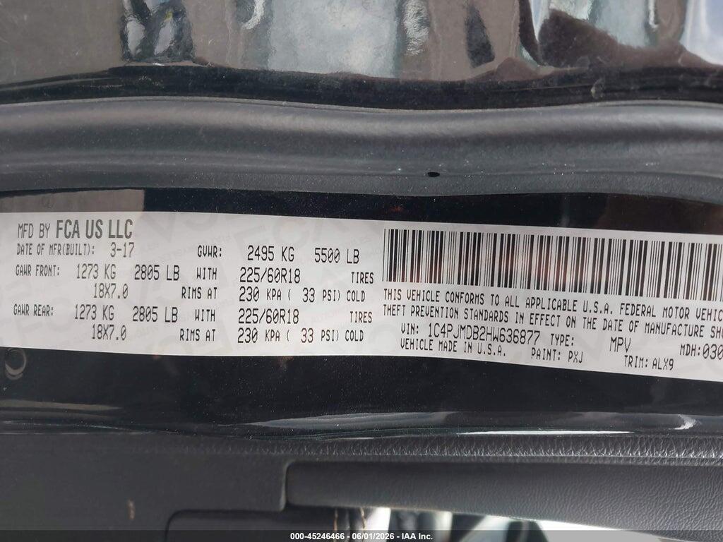 1C4PJMDB2HW636877 2017 JEEP CHEROKEE photo no. 9