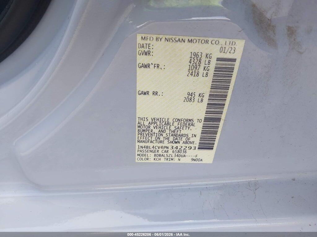 1N4BL4CV4PN342293 2023 NISSAN ALTIMA photo no. 9
