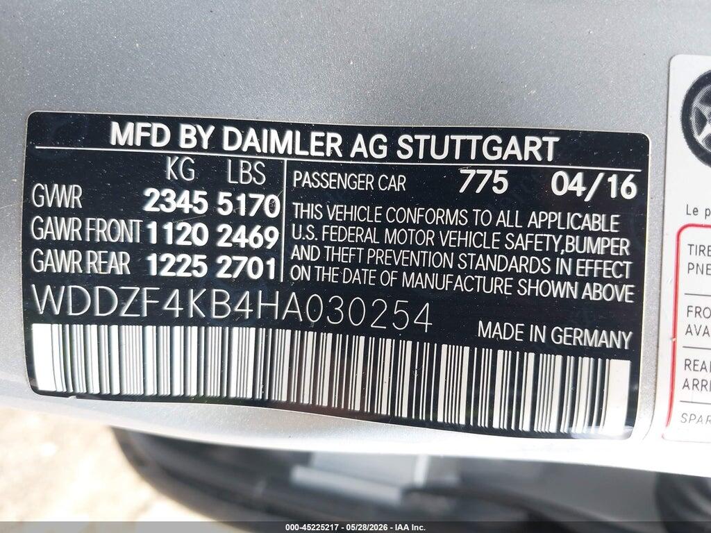 WDDZF4KB4HA030254 2017 MERCEDES-BENZ E 300 photo no. 9