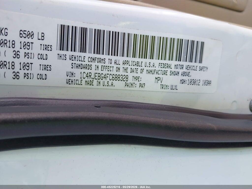 1C4RJEBG4FC688328 2015 JEEP GRAND CHEROKEE photo no. 9