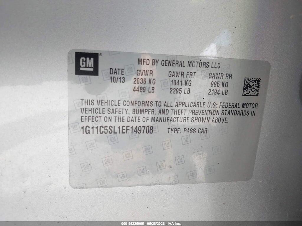 1G11C5SL1EF149708 2014 CHEVROLET MALIBU photo no. 9