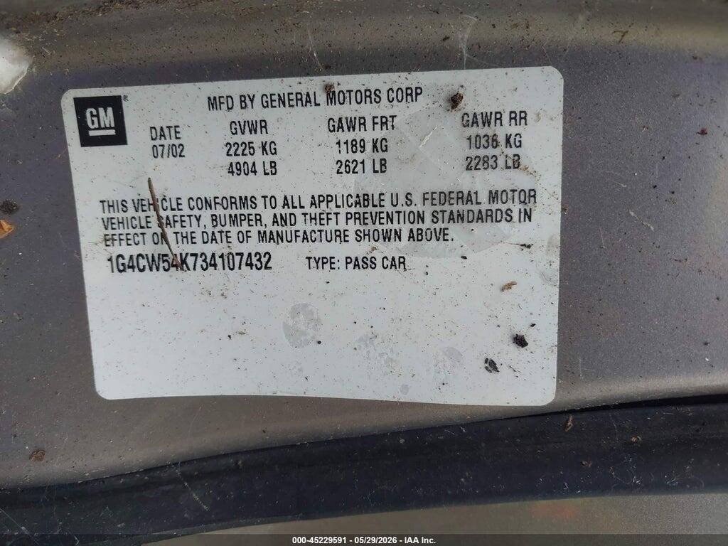 1G4CW54K734107432 2003 BUICK PARK AVENUE photo no. 9
