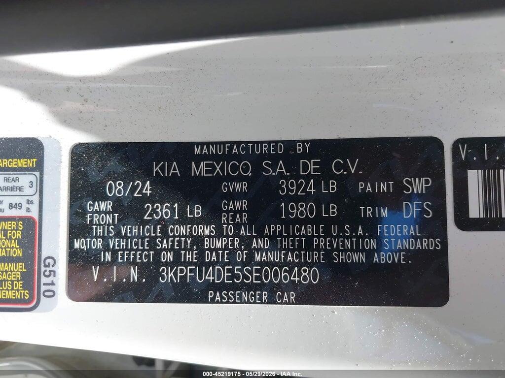 3KPFU4DE5SE006480 2025 KIA K4 photo no. 9
