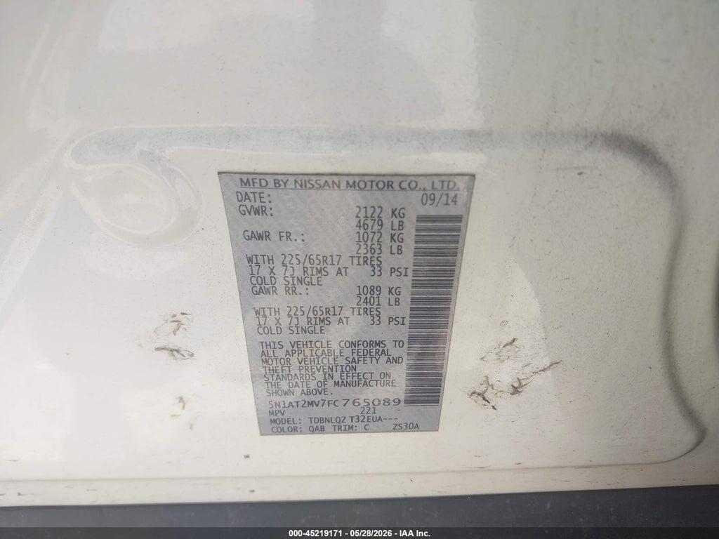 5N1AT2MV7FC765089 2015 NISSAN ROGUE photo no. 9