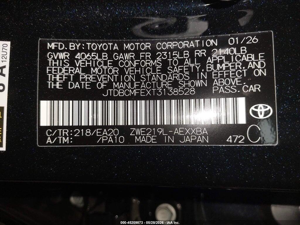 JTDBCMFEXT3138528 2026 TOYOTA COROLLA HYBRID photo no. 9