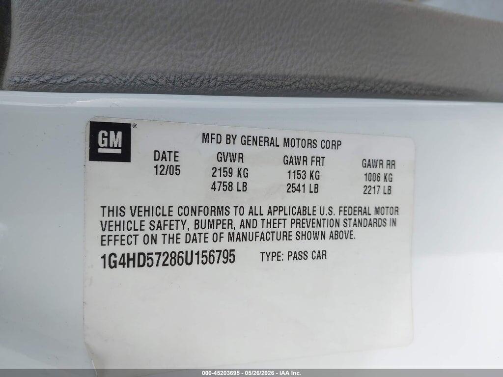 1G4HD57286U156795 2006 BUICK LUCERNE photo no. 9