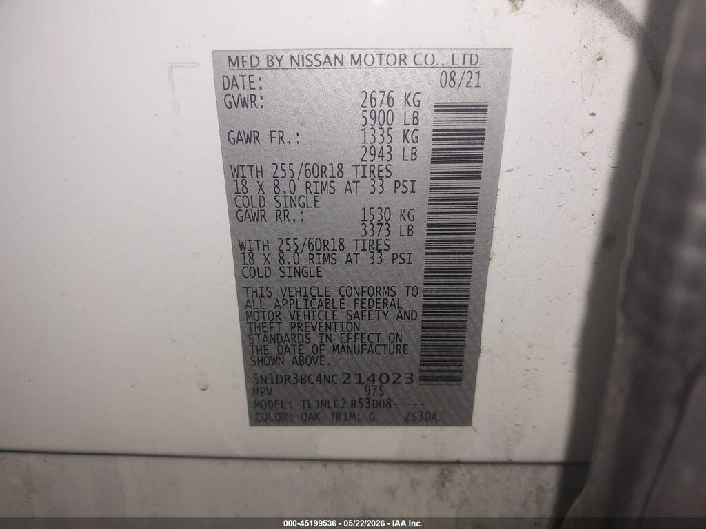 5N1DR3BC4NC214023 2022 NISSAN PATHFINDER photo no. 9