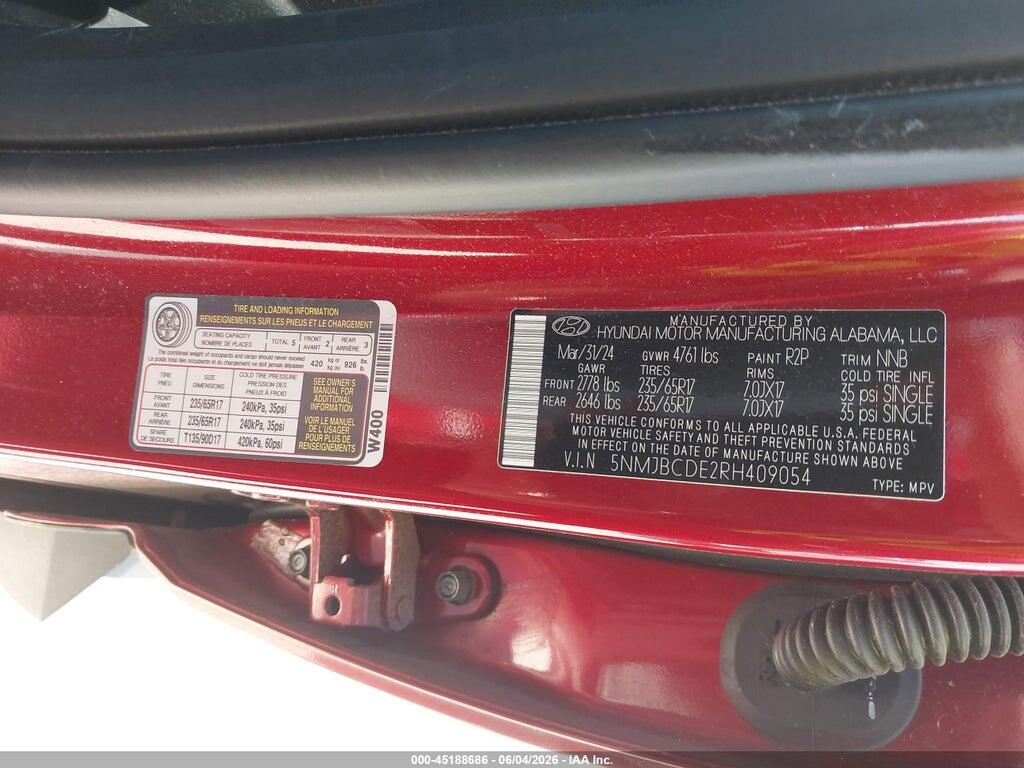 5NMJBCDE2RH409054 2024 HYUNDAI TUCSON photo no. 9