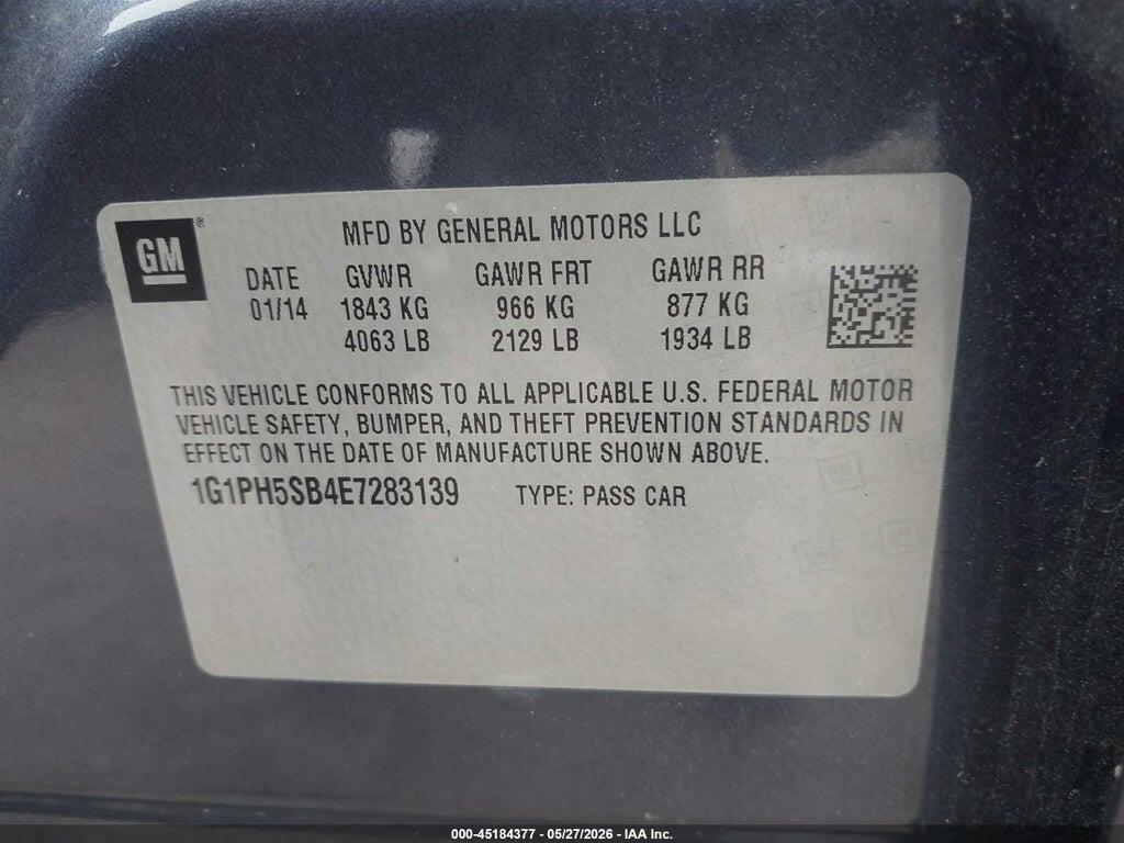 1G1PH5SB4E7283139 2014 CHEVROLET CRUZE photo no. 9