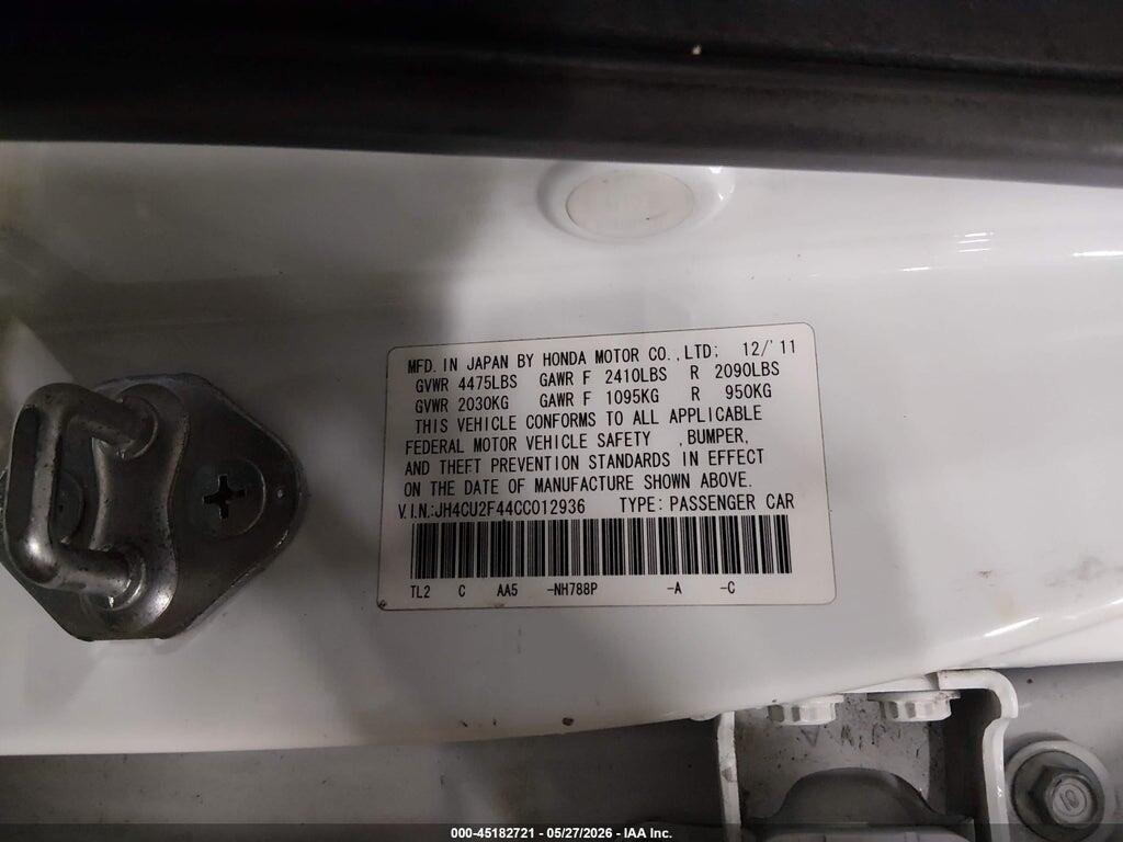JH4CU2F44CC012936 2012 ACURA TSX photo no. 9