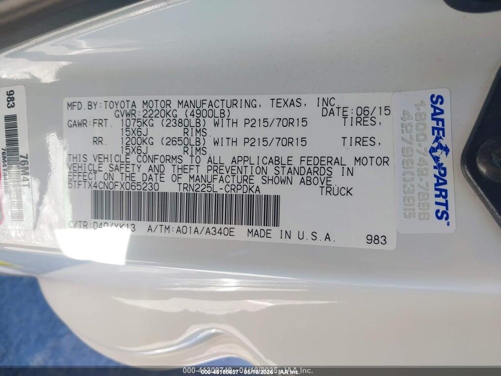 5TFTX4CN0FX065230 2015 TOYOTA TACOMA photo no. 8