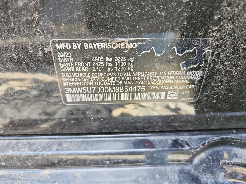 3MW5U7J00M8B54475 2021 BMW M340I photo no. 12
