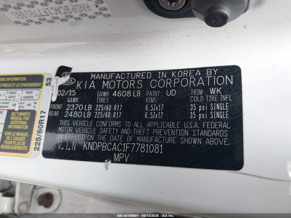 KNDPBCAC1F7781081 2015 KIA SPORTAGE photo no. 9