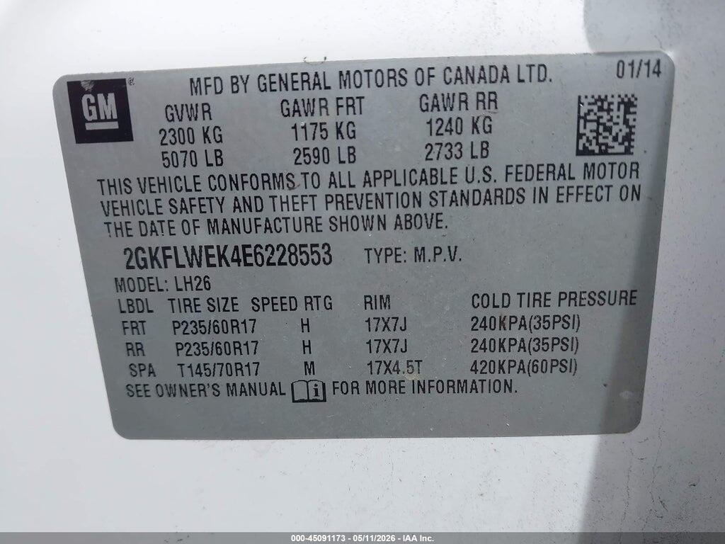 2GKFLWEK4E6228553 2014 GMC TERRAIN photo no. 9
