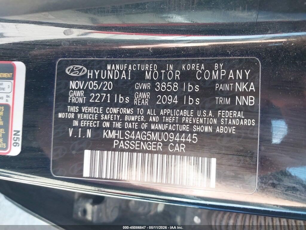 KMHLS4AG5MU094445 2021 HYUNDAI ELANTRA photo no. 9