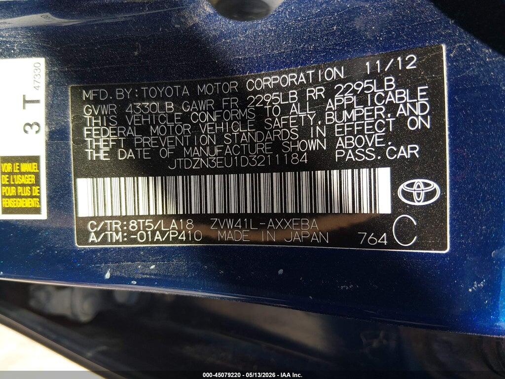 JTDZN3EU1D3211184 2013 TOYOTA PRIUS V photo no. 9