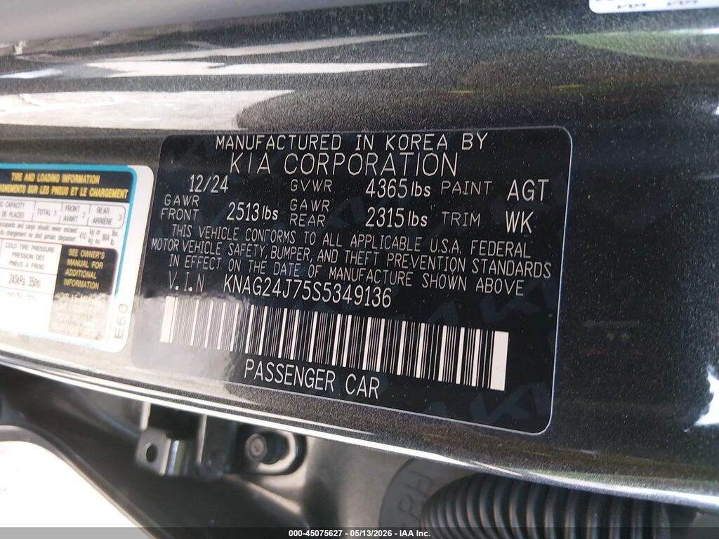 KNAG24J75S5349136 2025 KIA K5 photo no. 9