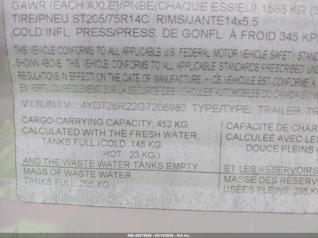 4YDT26R22G7206983 2016 KEYSTONE RV OTHER photo no. 9