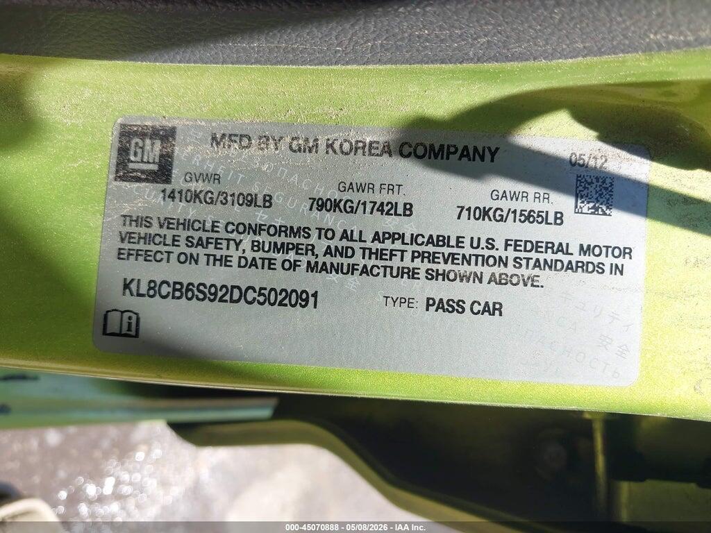 KL8CB6S92DC502091 2013 CHEVROLET SPARK photo no. 9