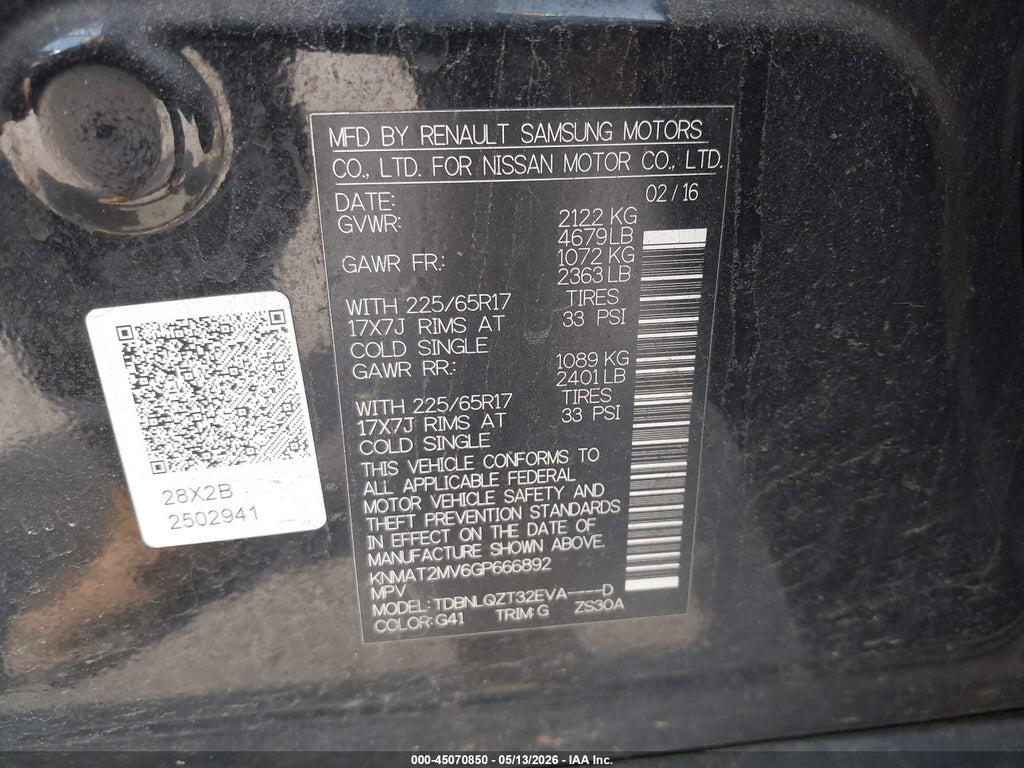 KNMAT2MV6GP666892 2016 NISSAN ROGUE photo no. 9