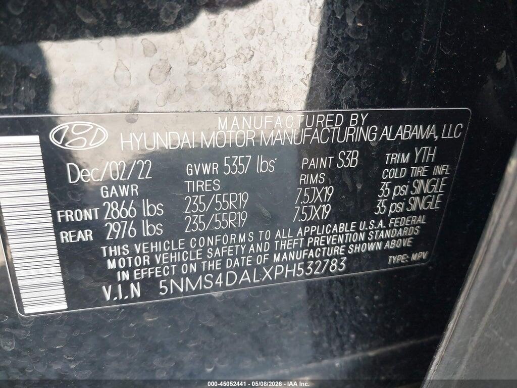 5NMS4DALXPH532783 2023 HYUNDAI SANTA FE photo no. 9