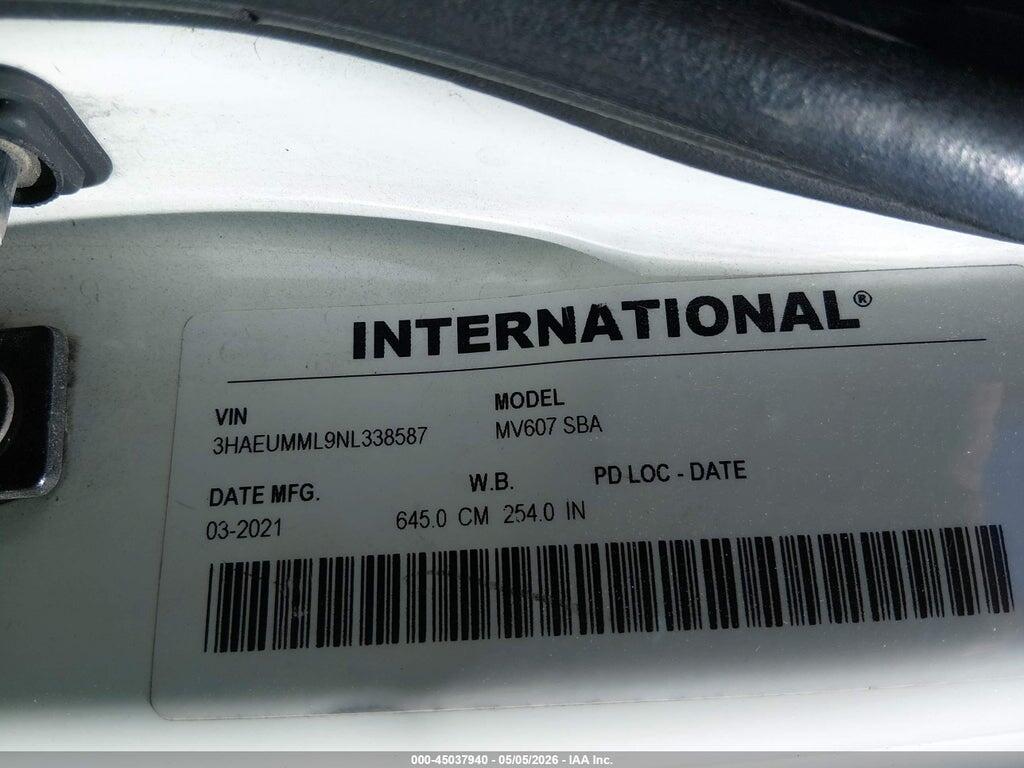 3HAEUMML9NL338587 2022 INTERNATIONAL MV photo no. 8