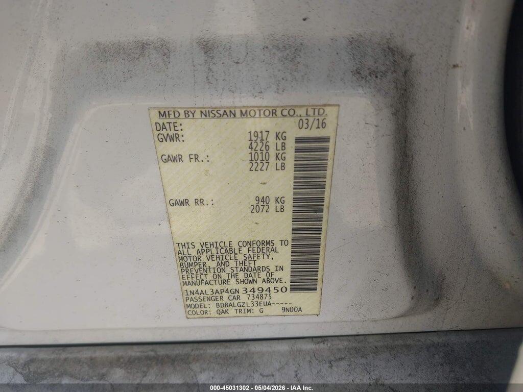 1N4AL3AP4GN349450 2016 NISSAN ALTIMA photo no. 9