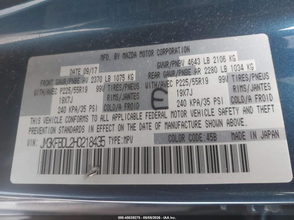 JM3KFBDL2H0218435 2017 MAZDA CX-5 photo no. 9