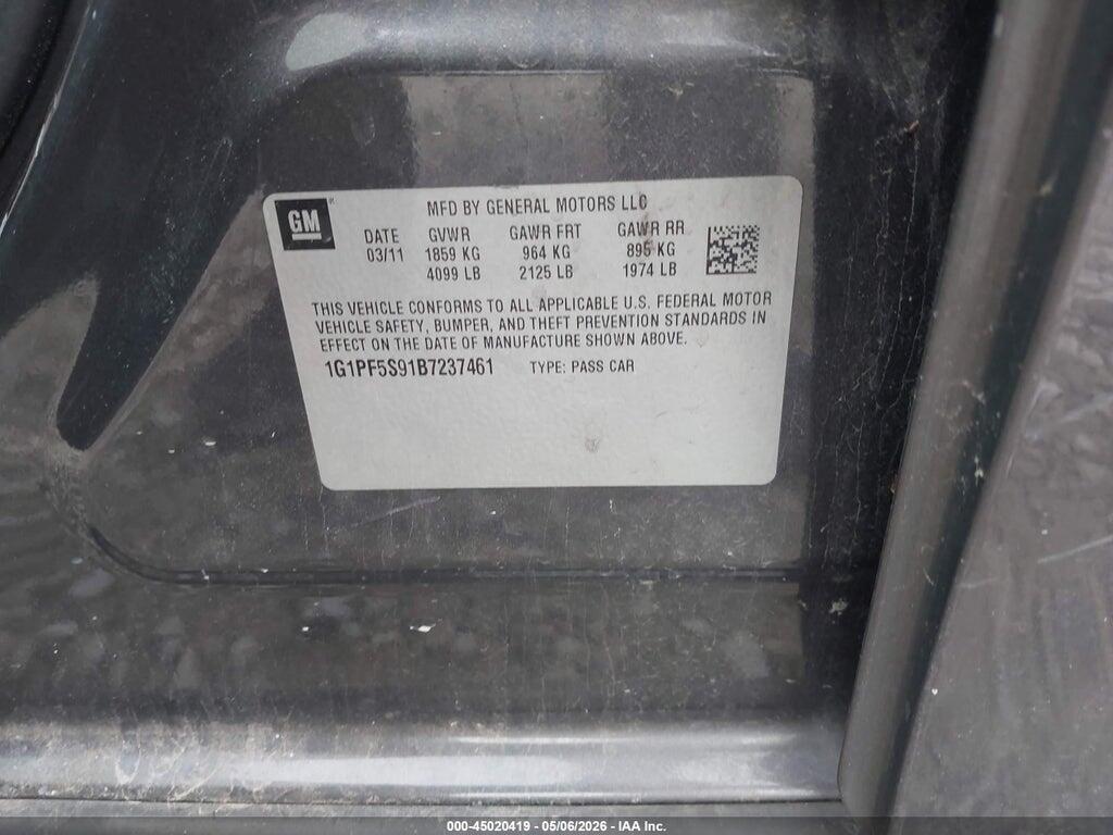 1G1PF5S91B7237461 2011 CHEVROLET CRUZE photo no. 9