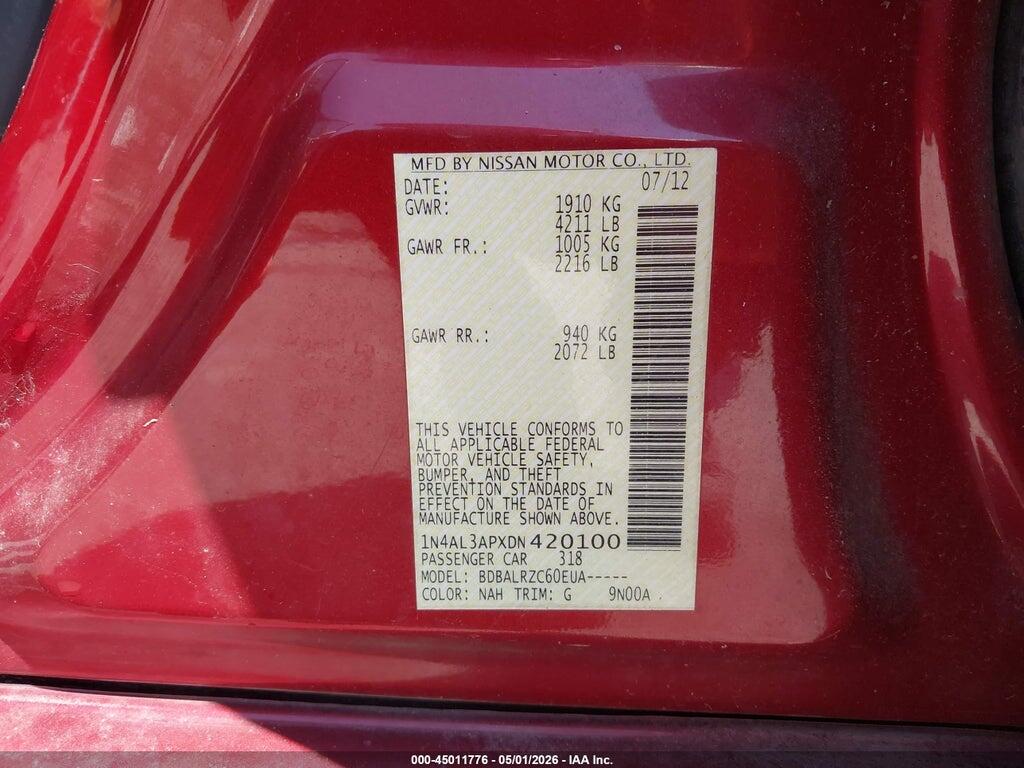 1N4AL3APXDN420100 2013 NISSAN ALTIMA photo no. 9